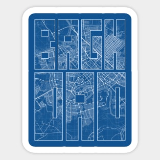 Baghdad, Iraq City Map Typography - Blueprint Sticker